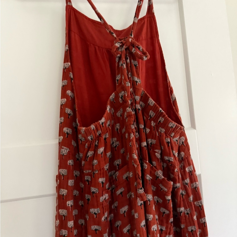 Chic Red Patterned Jumpsuit - image 6